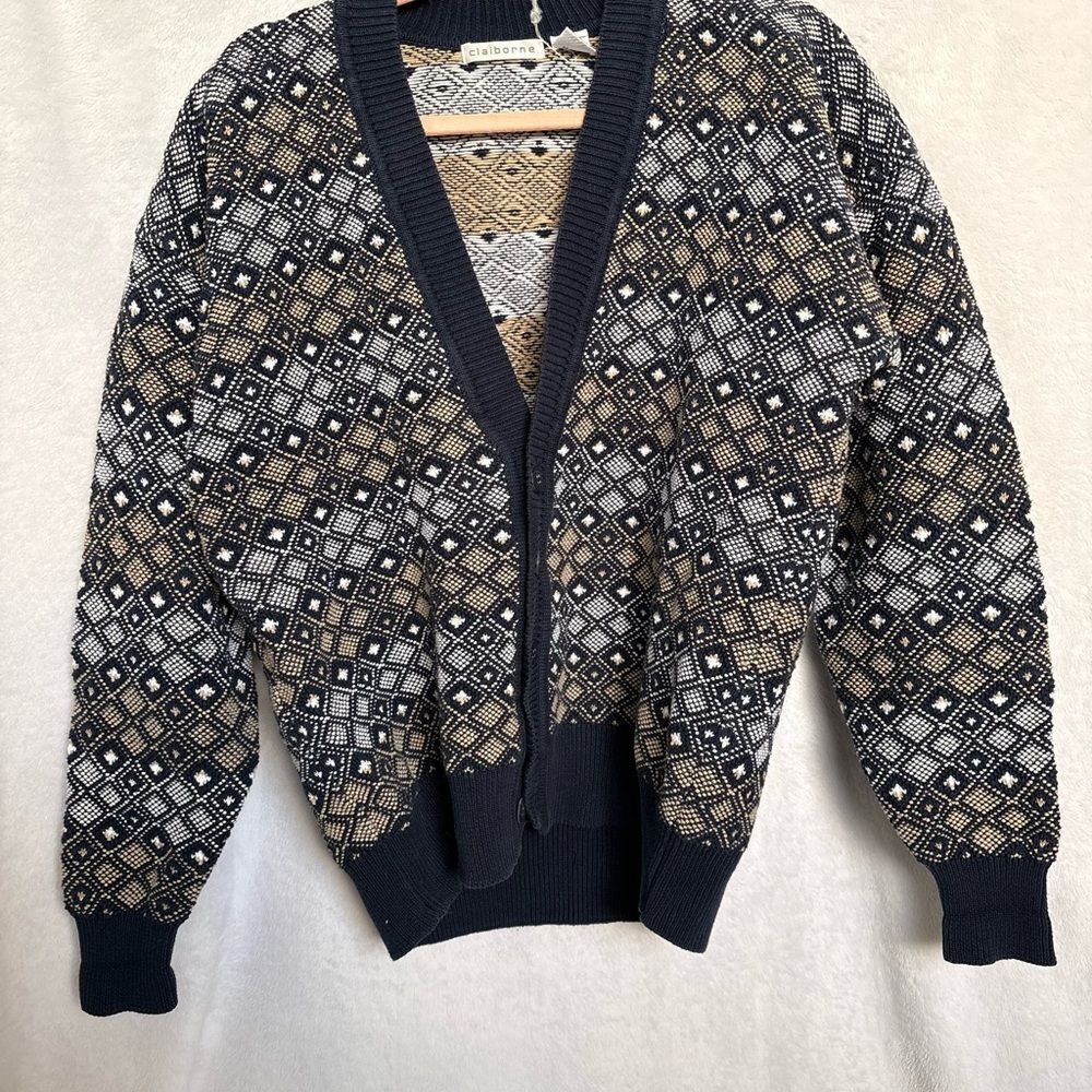 Claiborne‎ vintage geometric cardigan medium